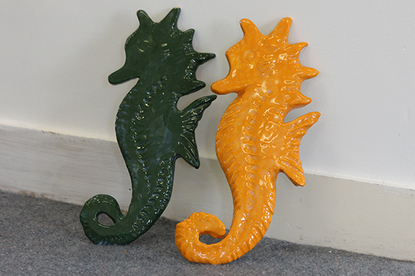 Ceramic seahorses